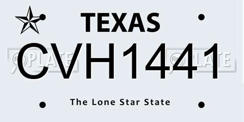 CVH1441 Texas License Plate