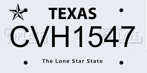 CVH1547 Texas License Plate