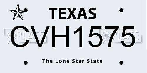 CVH1575 Texas License Plate