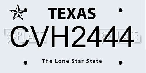 CVH2444 Texas License Plate