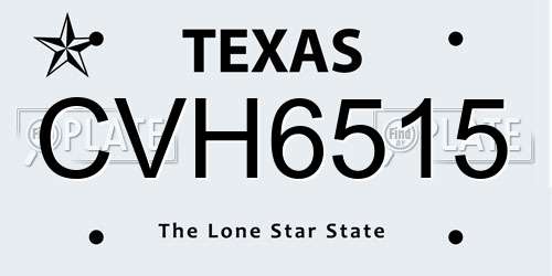 CVH6515 Texas License Plate