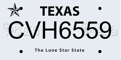 CVH6559 Texas License Plate