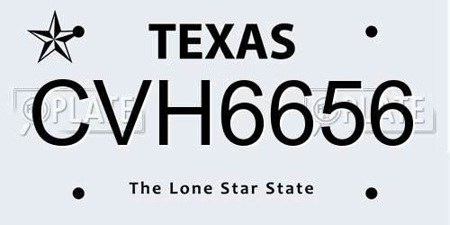 CVH6656 Texas License Plate