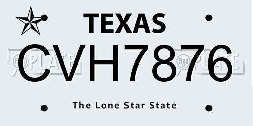 CVH7876 Texas License Plate
