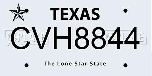CVH8844 Texas License Plate