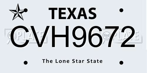 CVH9672 Texas License Plate
