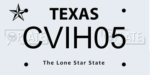 CVIH05 Texas License Plate
