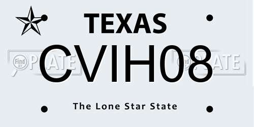 CVIH08 Texas License Plate