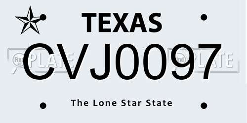 CVJ0097 Texas License Plate