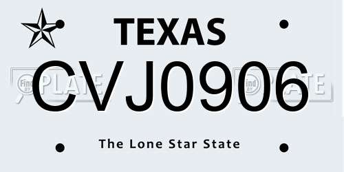 CVJ0906 Texas License Plate