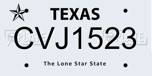 CVJ1523 Texas License Plate