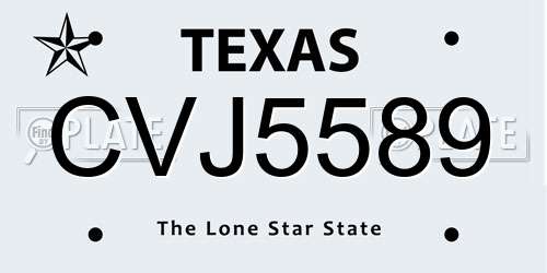 CVJ5589 Texas License Plate