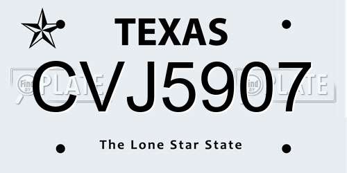 CVJ5907 Texas License Plate