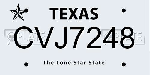 CVJ7248 Texas License Plate