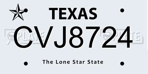 CVJ8724 Texas License Plate