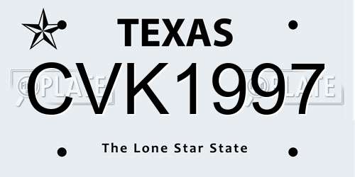 CVK1997 Texas License Plate