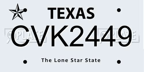 CVK2449 Texas License Plate