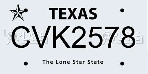 CVK2578 Texas License Plate