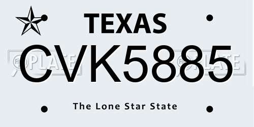CVK5885 Texas License Plate
