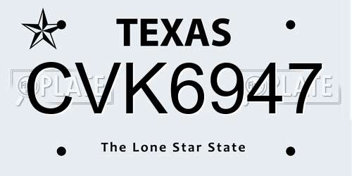 CVK6947 Texas License Plate