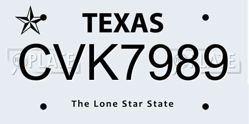 CVK7989 Texas License Plate