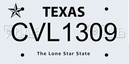 CVL1309 Texas License Plate