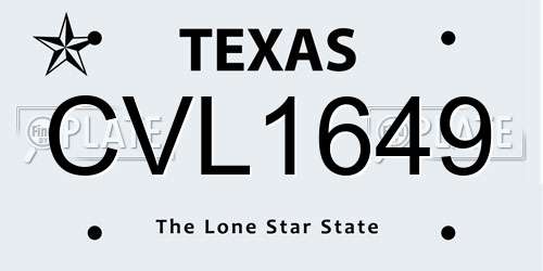 CVL1649 Texas License Plate