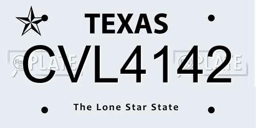 CVL4142 Texas License Plate