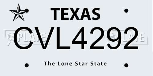 CVL4292 Texas License Plate