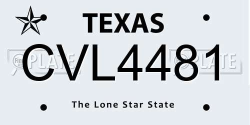 CVL4481 Texas License Plate