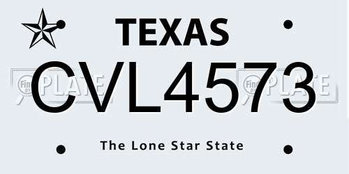 CVL4573 Texas License Plate