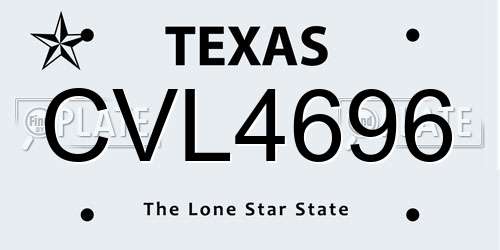 CVL4696 Texas License Plate