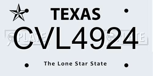 CVL4924 Texas License Plate