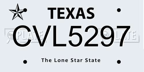 CVL5297 Texas License Plate