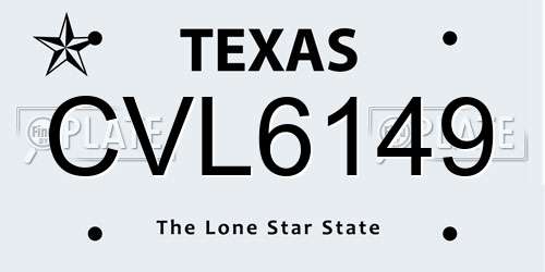 CVL6149 Texas License Plate