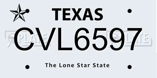 CVL6597 Texas License Plate