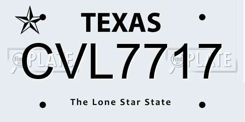 CVL7717 Texas License Plate