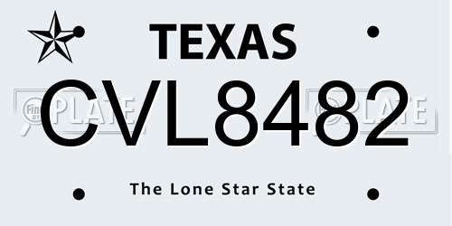 CVL8482 Texas License Plate