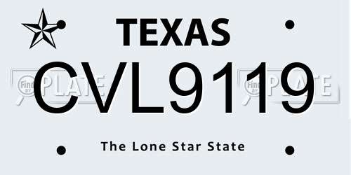 CVL9119 Texas License Plate