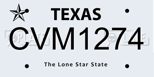 CVM1274 Texas License Plate