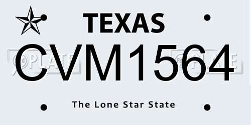 CVM1564 Texas License Plate
