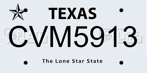 CVM5913 Texas License Plate