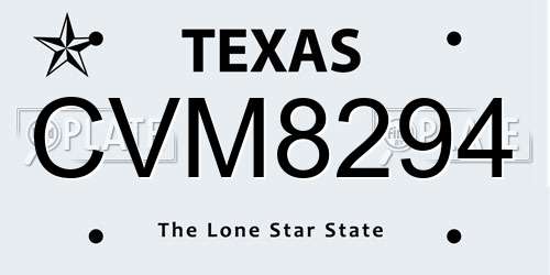 CVM8294 Texas License Plate