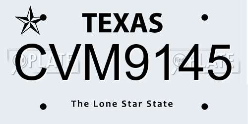 CVM9145 Texas License Plate
