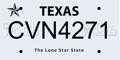 CVN4271 Texas License Plate