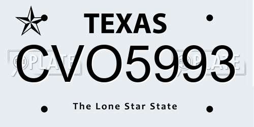 CVO5993 Texas License Plate
