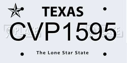 CVP1595 Texas License Plate