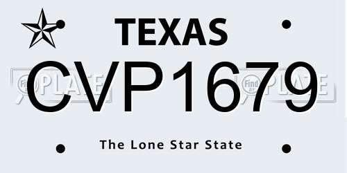 CVP1679 Texas License Plate