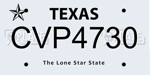 CVP4730 Texas License Plate