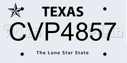 CVP4857 Texas License Plate